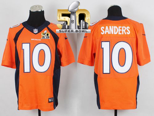 Nike Broncos #10 Emmanuel Sanders Orange Team Color Super Bowl 50 Men's Stitched NFL New Elite Jersey - Click Image to Close